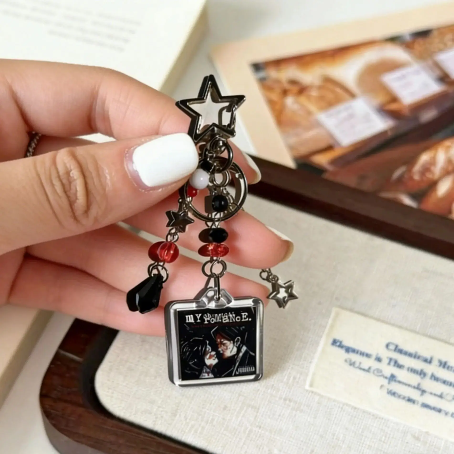 Rock Keychain My Chemical Romance Keychain Bag Sweet Revenge Beads Charm Aesthetic