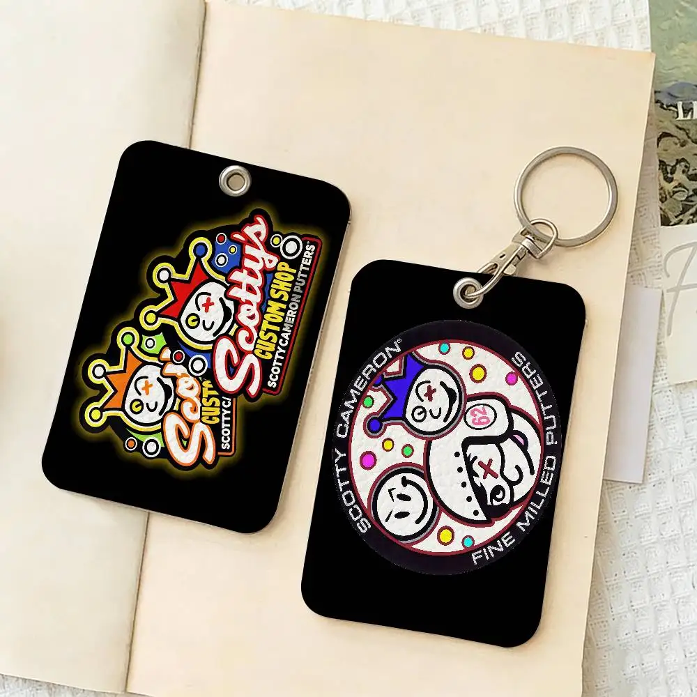 S-Scotty Logo C-Cameron  Style PU Access Card Holder with Keychain - Executive Protection for Bank card,Subway, Bus Card case