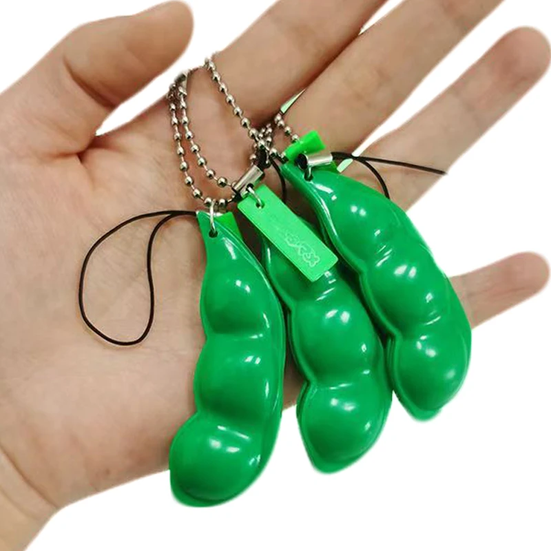 3 قطعة سلسلة المفاتيح ضغط الفول تململ البازلاء هدايا للمراهقين بنين بنات أطفال الكبار القلق الإجهاد الإغاثة اللعب لوازم الحفلات #3
