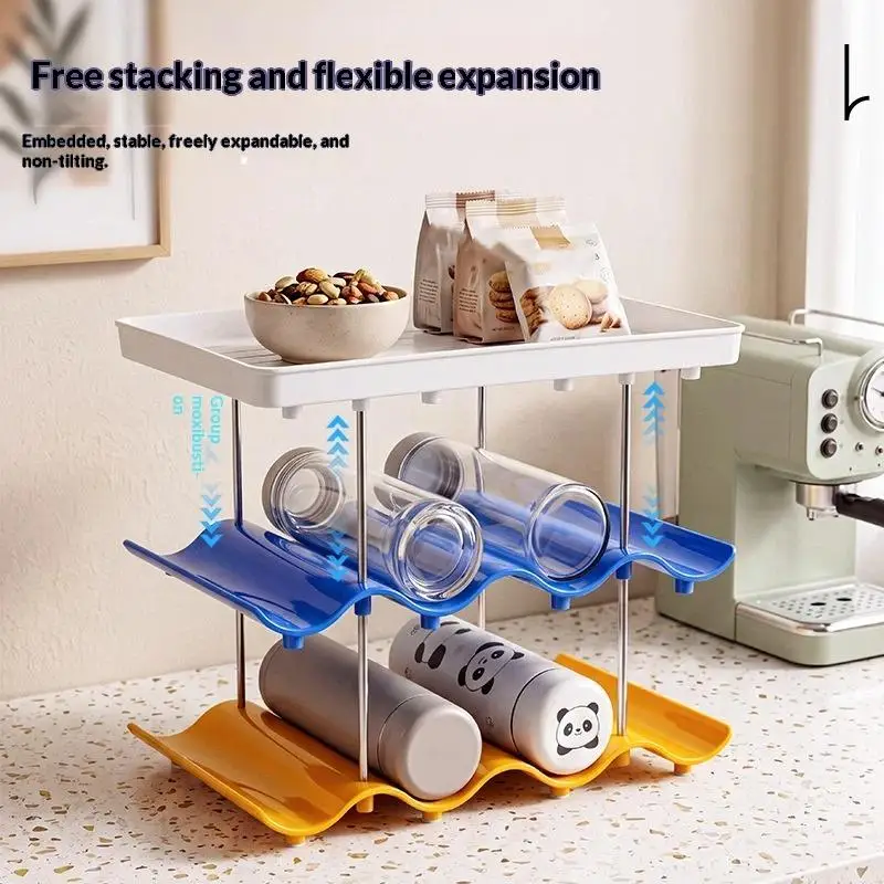 2/3/4 Tier Water Bottle Organizer Rack With Wide Height Interval Large Capacity For Kitchen Pantry Cabinet Home Storage