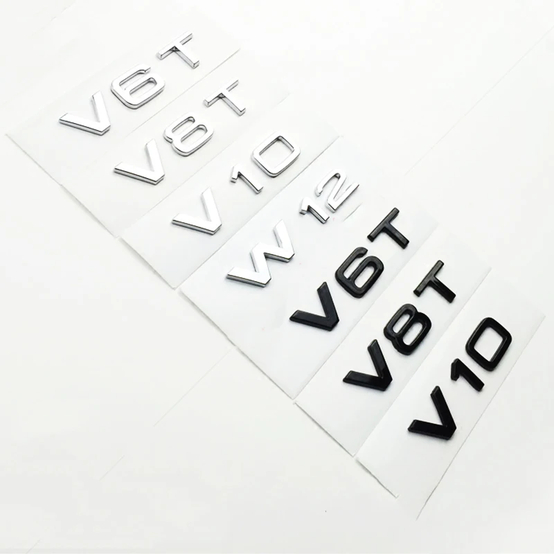 

ABS Letter Number V6T V8T V10 Emblem for Audi A4L A5 A6L A7 A8L TT RS7 SQ5 Car Styling Fender Side Badge Discharge Logo Sticker