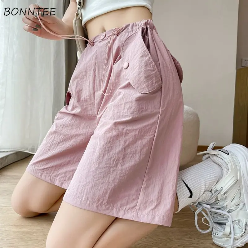 

4 Colors Shorts Women Loose Safari Style Summer Thin All-match Casual Streetwear American Retro Unisex Prevalent Young Students