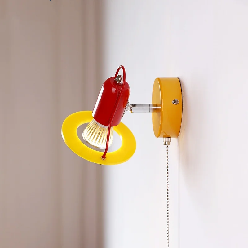 Modern Kids Wall Sconce, Safe Aluminum Colorful Light for Boys & Girls, Theme for Children‘s Bedroom (Space/Planet/Ocean)