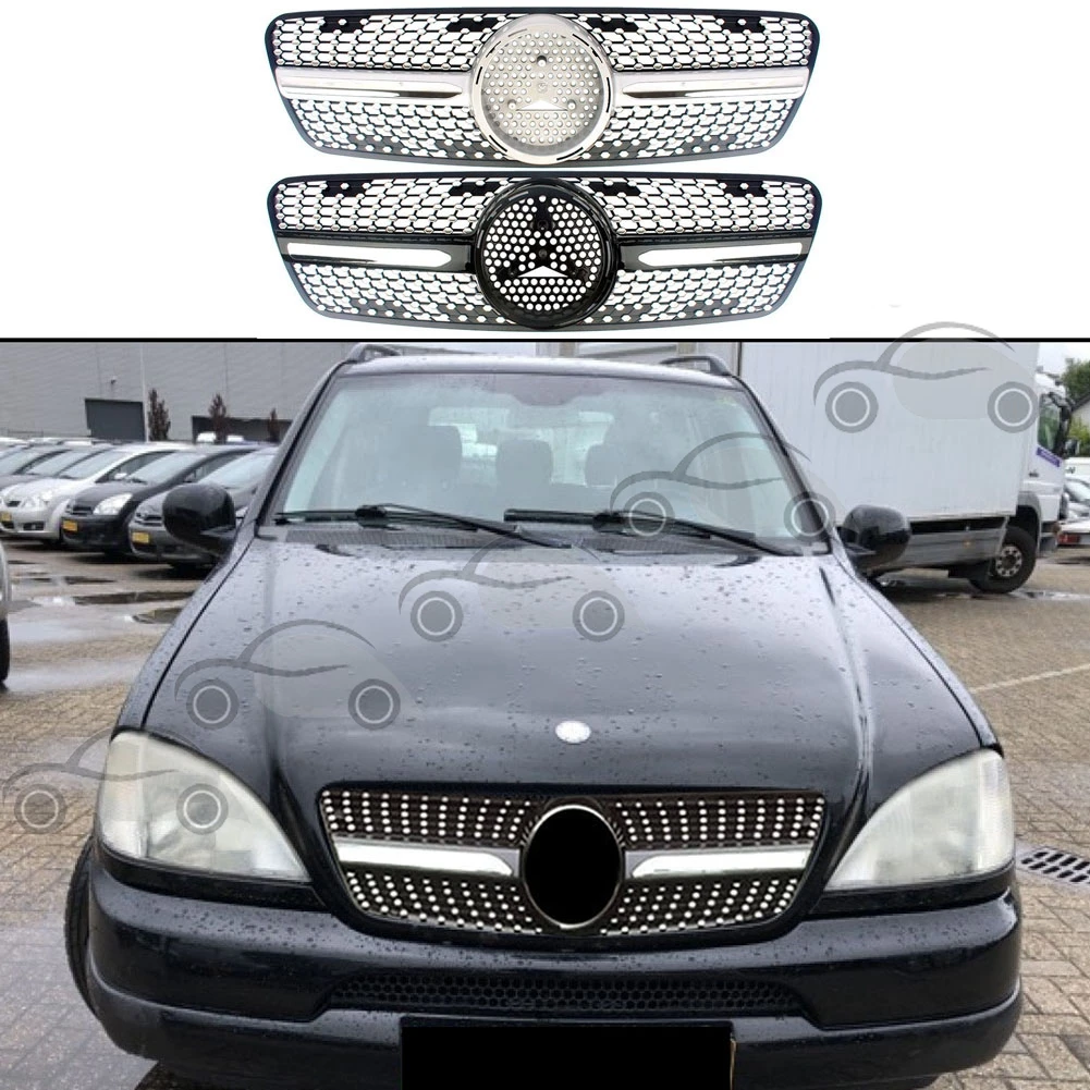 

Front Racing Facelift Grilles Upper Grill For Mercedes Benz W163 ML-Class 1998 1999 2000 2001 2002 2003 2004 Diamond