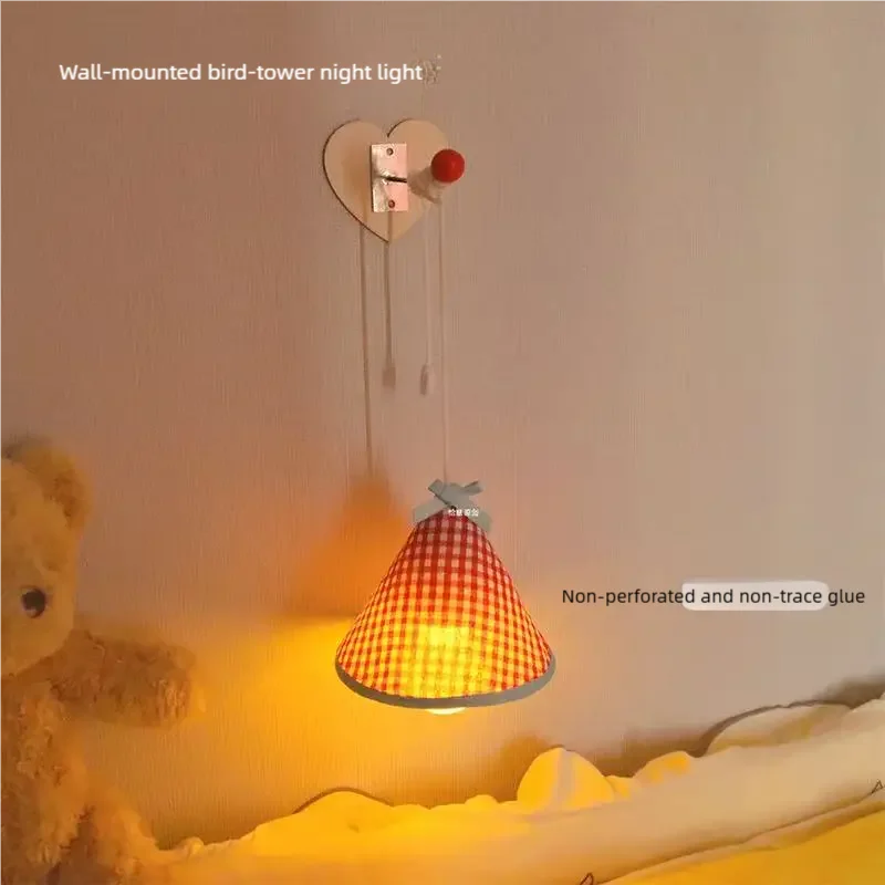ضوء ليلي دافئ معلق على الحائط - ضوء ليلي دافئ بجانب السرير للفتيات، مصباح مكتبي لطيف لديكور غرفة النوم