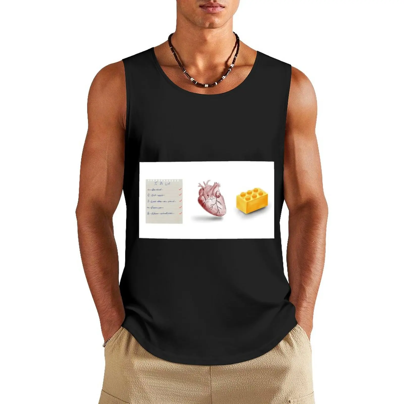 

Complete heart block Tank Top gym shirt men Man summer clothes Men's tops cute tops