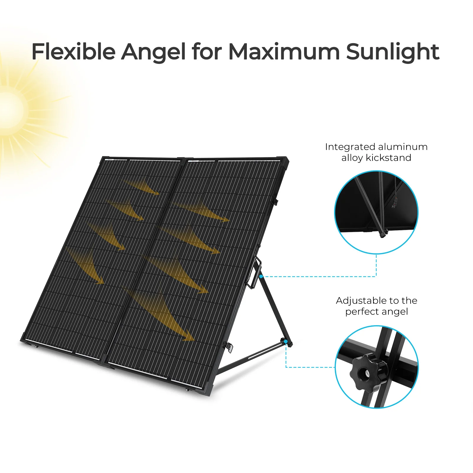 Renogy لوح شمسي محمول ، وحدة تحكم بالشاحن مقاوم للماء ، 20A ، W ، 12 V