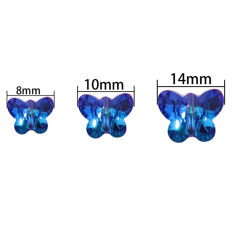 10/12/14mm 6754 wisiorek z motylem koraliki szklane motyl Charms słodkie kolorowe kamienie szlachetne kryształ Rhinestone dla kolczyk naszyjnik DIY