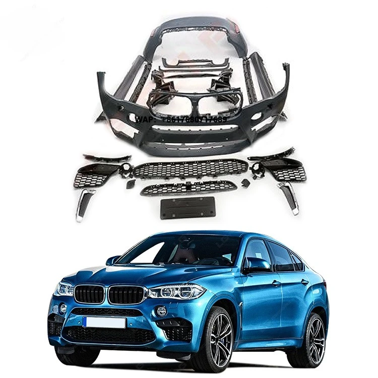 New Design for   X6 F16 Full Set Body Kit Upgrade to X6M Style PP Bumpers Grille Complete Side Skirts Front Lip Rear Diffusers