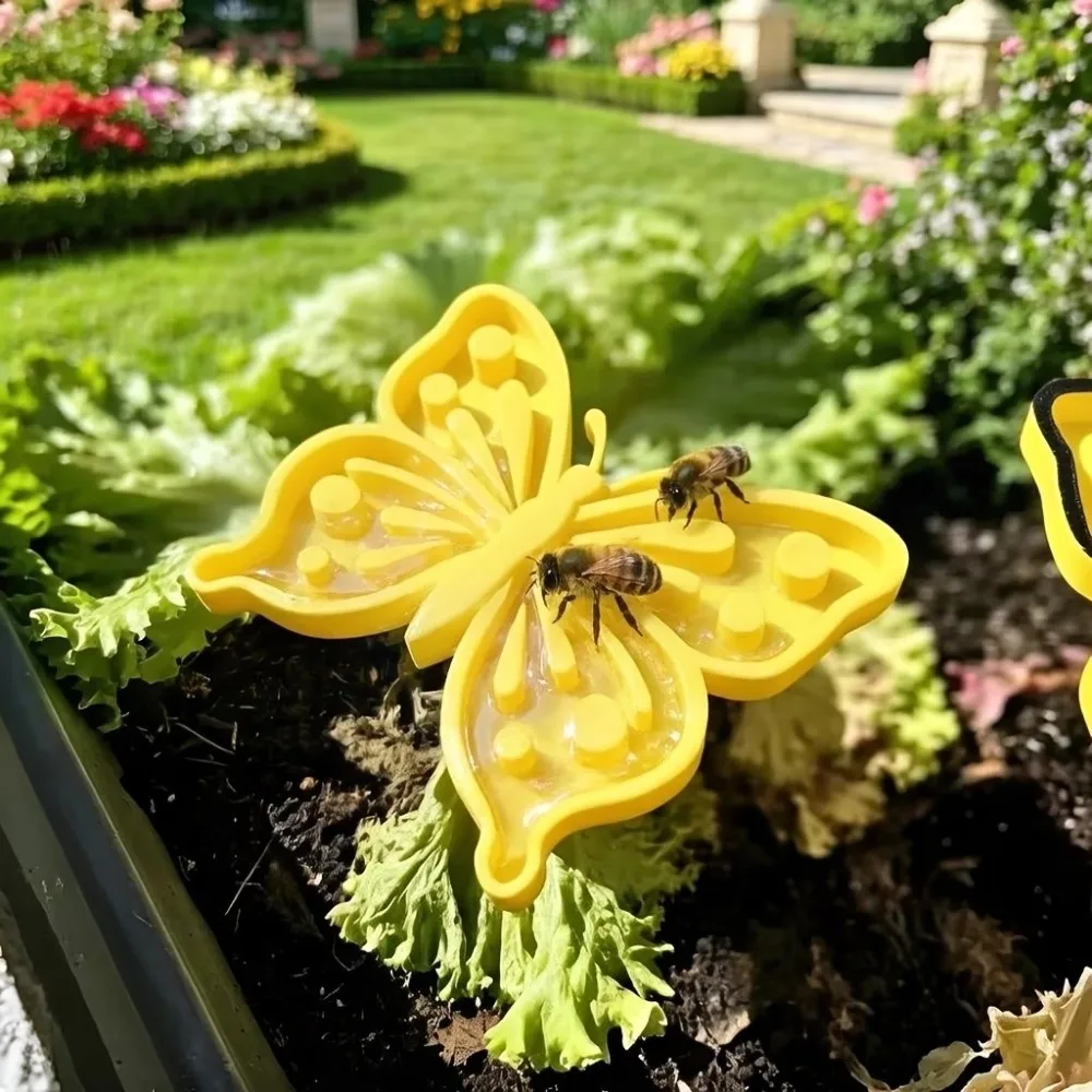 3D Printed Bee Butterfly Water Dispenser Garden Decoration Butterfly Shape Bee Watering Station DIY Gifts Insect Drinking Cup