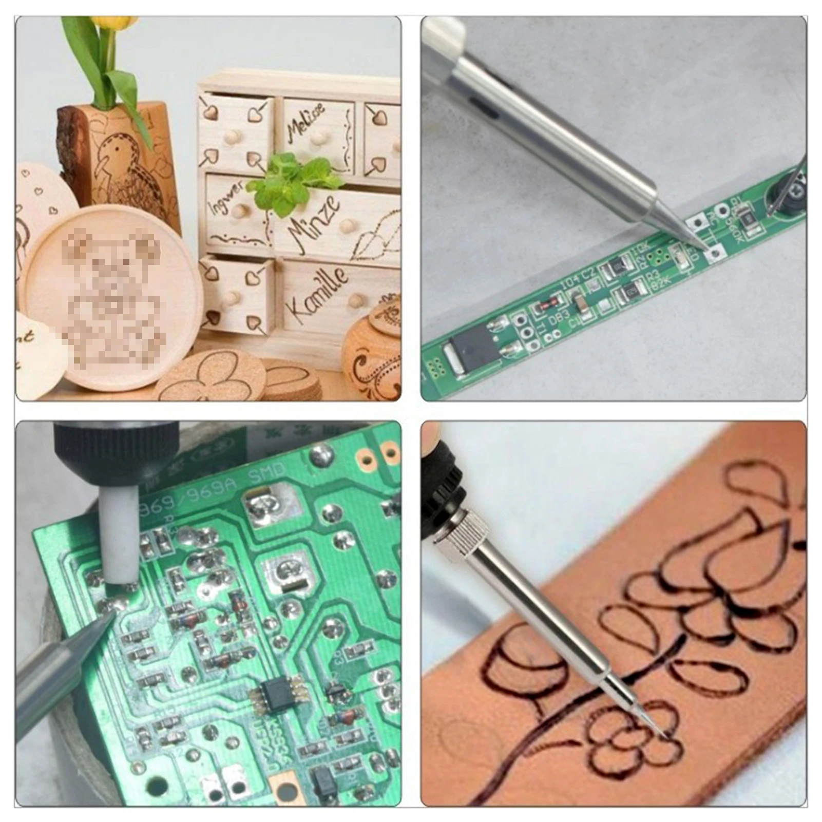 

Набор для выжигания древесины, 53 шт., температура 200-450. ℃ Набор инструментов для выжигания древесины для пирографии с 28 наконечниками для гравировки древесины