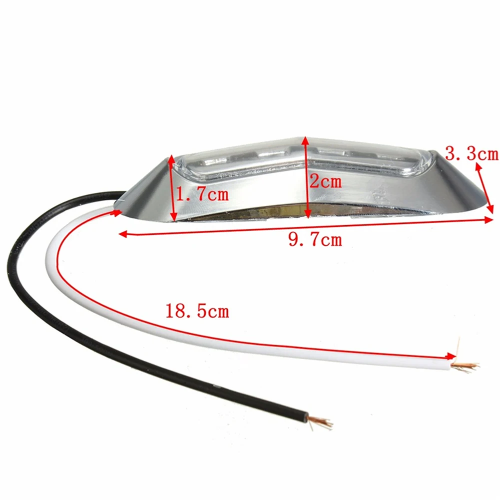 DC 12V tekne aynalık LED kıç ışık kamyon yan ışıkları yat tekne aksesuar dönüş sinyal lambası mavi/beyaz/sarı/kırmızı 1 adet