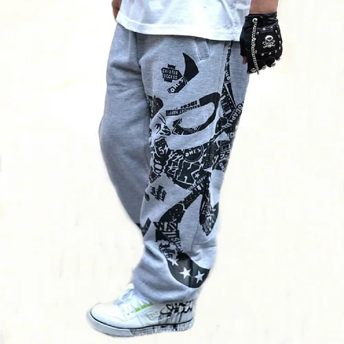 Imagen 2 del producto Pantalones de chándal holgados para hombre, Pantalón deportivo de pierna ancha para baile callejero juvenil, Rap, Hip Hop, británicos, Harajuku
