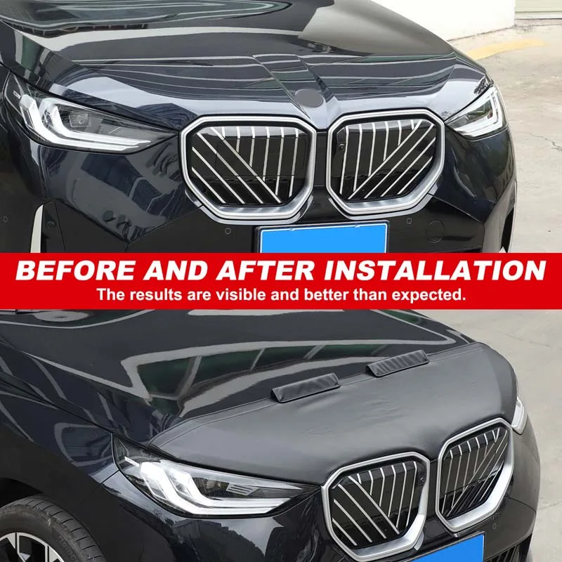 1Pcs leather For BMW X3 G45 2025+ Car Hood Cover Stone Deflector Hood Protection Shield Sand Block Car protection accessories