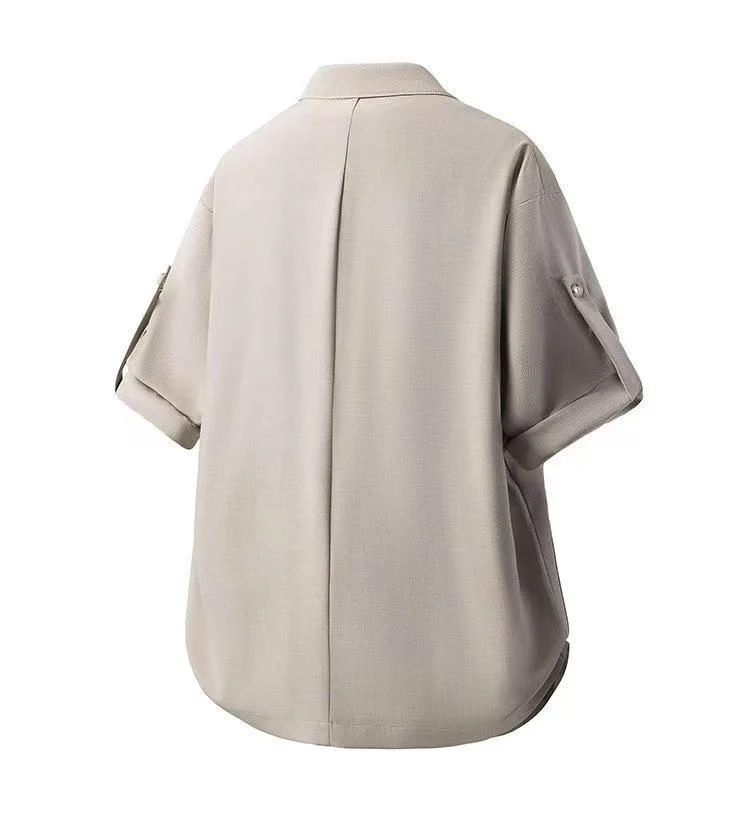 Men's Casual Short Sleeve Blazer Oversized Lightweight Suit Jacket Korean Fashion Summer Cardigan Coat 2026 New