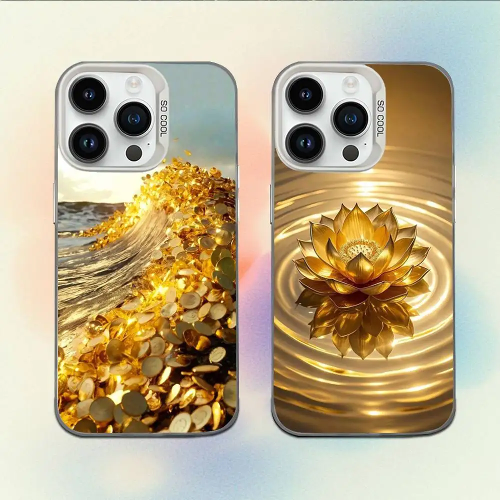 

Money Gold Cash Art Phone Case For iPhone 16,15,14,13,12,11,Mini,Pro,E,MAX White Candy Matte Shockproof Cover