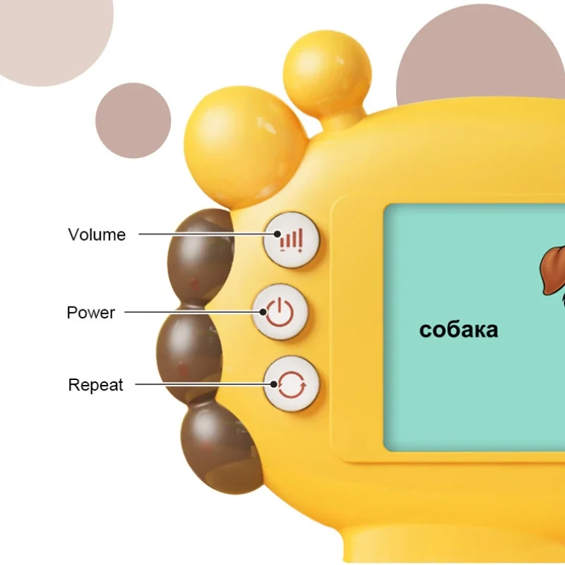 Machine à cartes de girafe pour bébé, cartes de grom-dos précoces, lecteur de carte de prononciation russe, fruits, jouets d'apprentissage des lettres