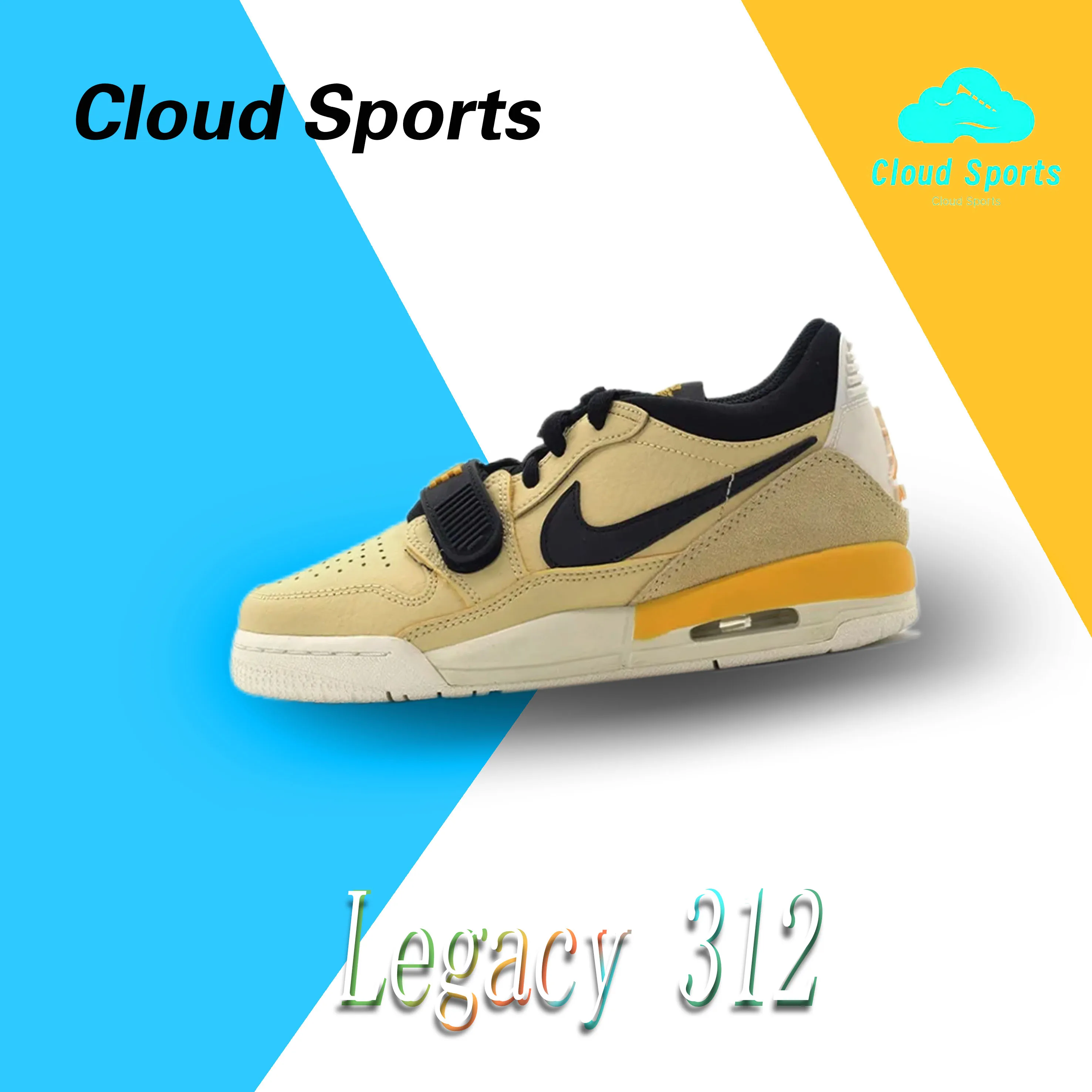 Jordan Legacy 312 Low Comfortable Sports Non-slip Shock Absorbing Wear-resistant Low Top Basketball Shoes White yellow