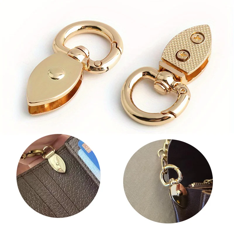 4 PCS Wallet Handbag Metal Leaf Decorative Clip Leather Belt Fixer Buckle Removable Screw Handbag Side Clip