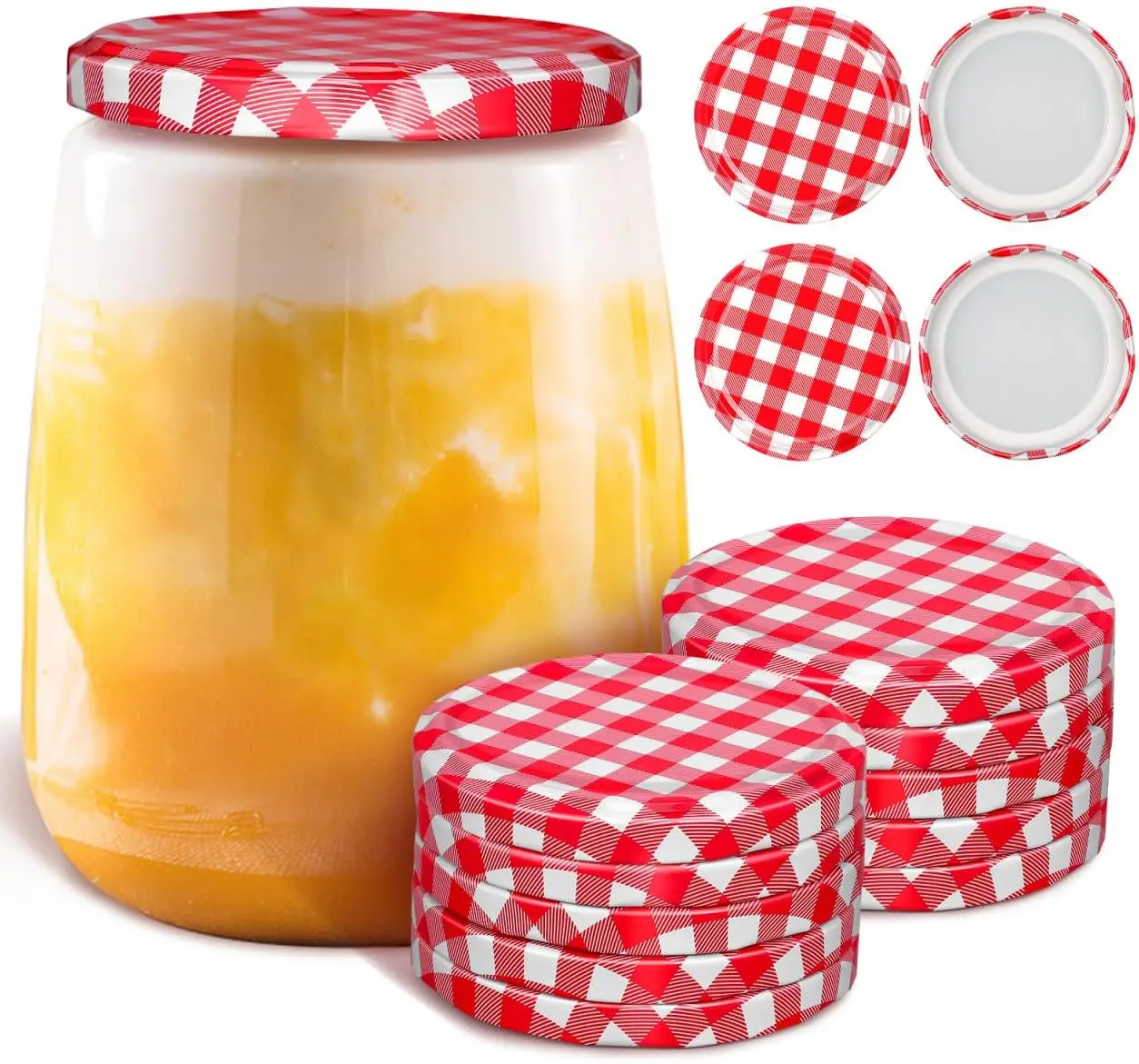 

Regular Mouth Jar Lids 40pcs Metal Canning Lids Leakproof Tinplate Storage Caps for Canning Jars, 3.38 Inch Diameter