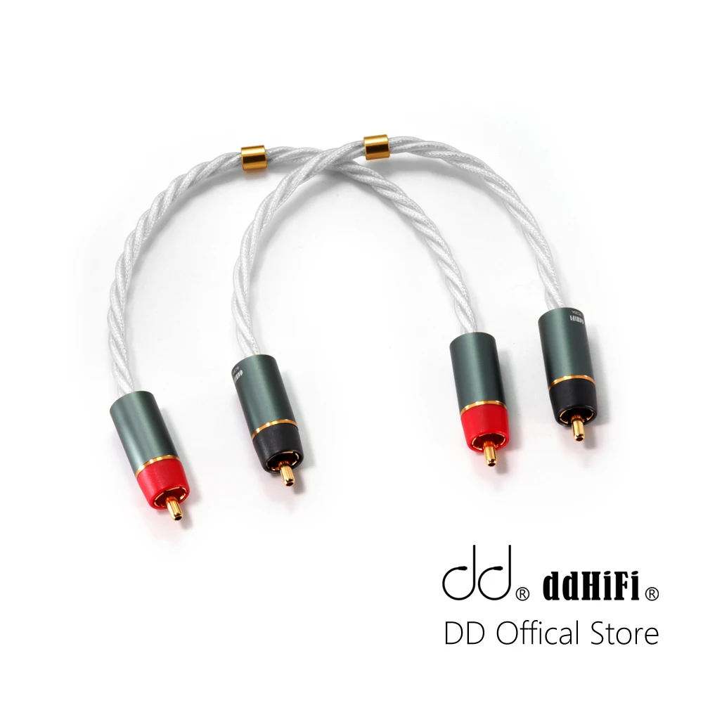 Кабель сигнала DD ddHiFi RC20A RCA с проводником PCOCC для подключения настольных DACs и усилителей, доступен в 20 см/40 см