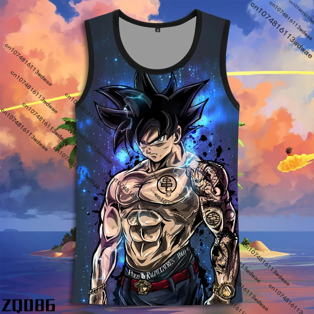 Son Goku Vegeta Dragon Ball Z Tank Top Men's Theme Anime Exhibition Special Clothing 3D Print Casual Sports Kid Basketball Vest