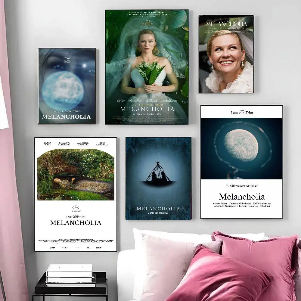 Melancholia Thriller-Filmposter, Wohnzimmer, Bar, Café, hochwertiges Leinwandgemälde im Vintage-Stil, Comics-Gemälde, Kunst, Heimwanddekoration, Bild