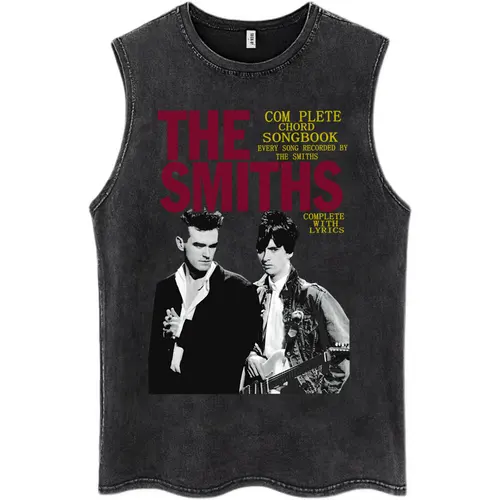 Imagen 2 del producto Camisetas sin mangas de banda de Rock The Smiths The Queen Is Dead Wash para hombre y mujer, camiseta sin mangas de Hip Hop a la moda, chaleco informal de algodón de gran tamaño