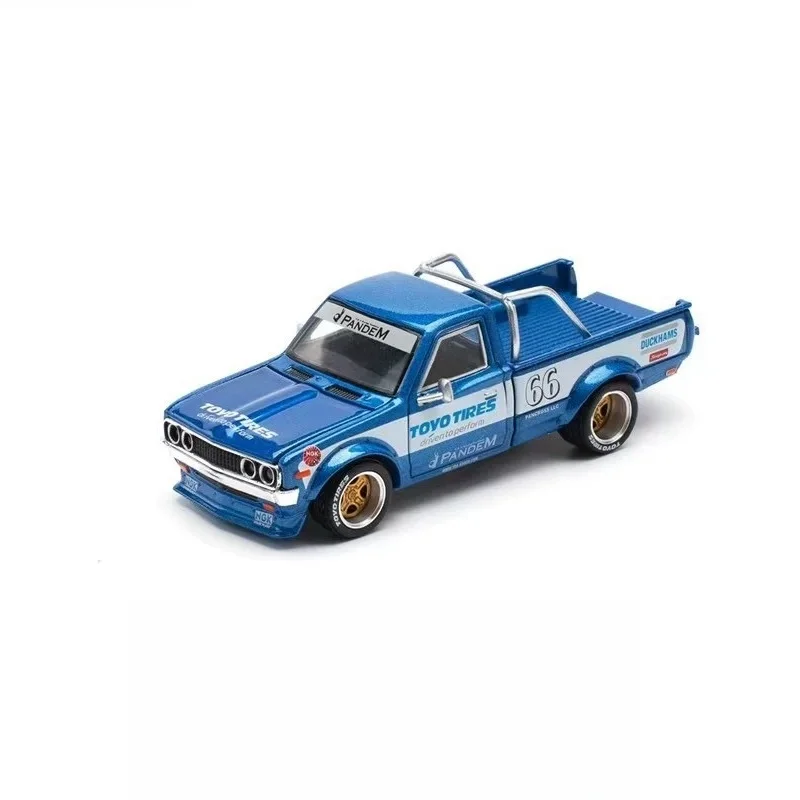 

Pre-order *POPRACE 1:64 Metal Blue PANDEM DATSUN 620 pickup truck Alloy model - shipped in January