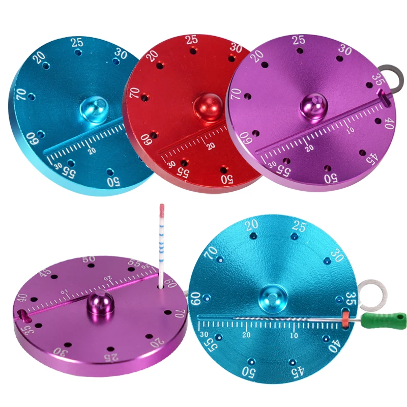 Dental Endodontic Gutta Percha Points Gauge Cutter with Measure Scale Round Aluminum Endo Ruler Autoclavable Dentist Tools