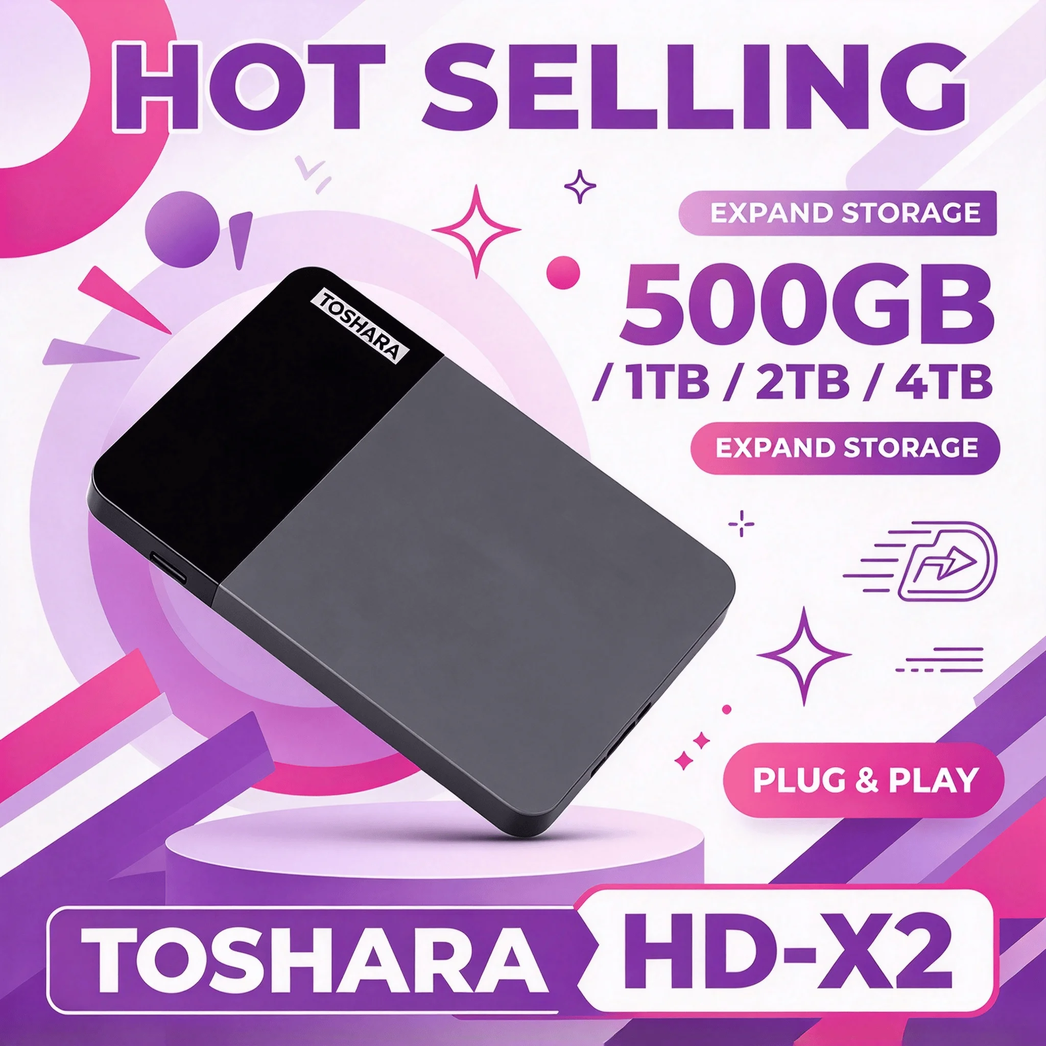 2.5 Inch Canvio Ready TOSHARA B3 USB3.0 Portable External HDD 1TB 2TB 4TB Hard Disk for Laptop Mac Android Pro Max HD V30