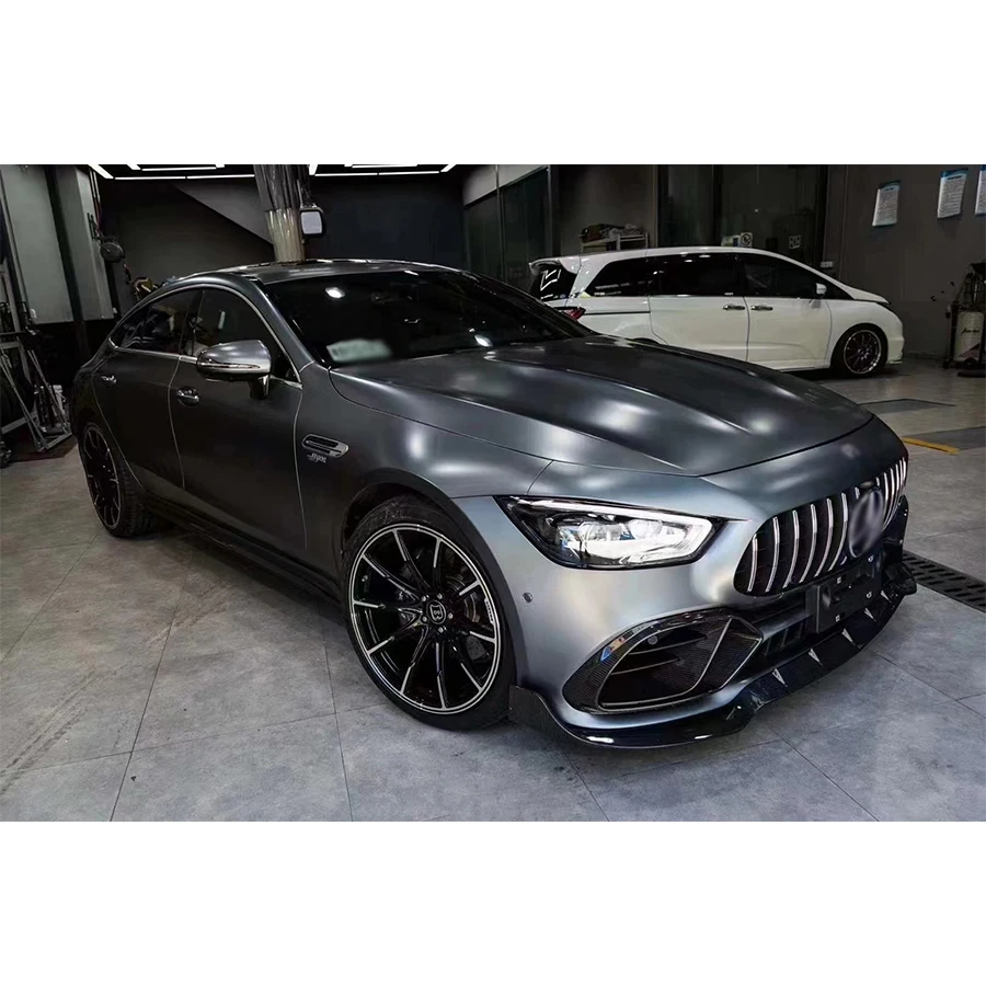 For Benz AMG GT50 GT53 2019 Dry Carbon Fiber Front Lip Air Vent Trim Fender Side Skirts Rear Diffuser Spoiler Upgrade Body kit