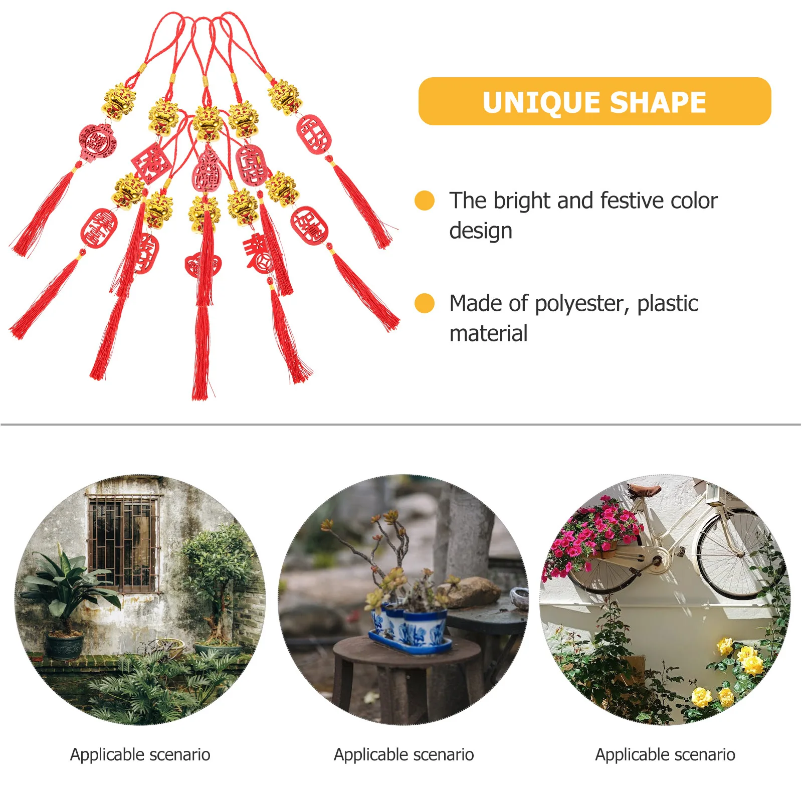 10 قطعة مهرجان الربيع الصيني شجرة الازدهار ديكور معلق البوليستر البلاستيك السنة الجديدة قلادة داخلي في الهواء الطلق جدار الباب #3
