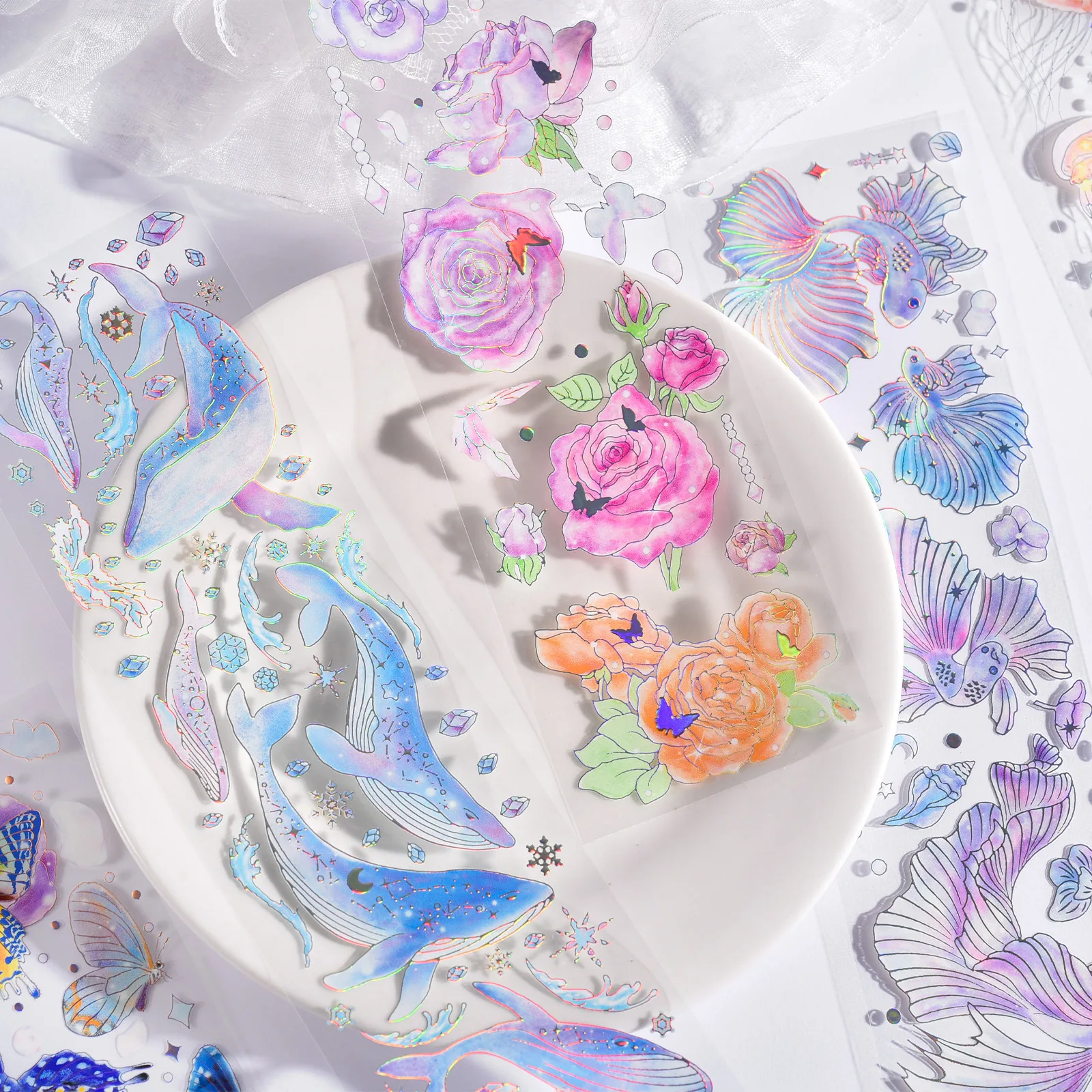 3 PCS/Pack Brilliant All Things Series Stickers, DIY Decorative Supplies for Resin Shaker & Journal Scrapbooking