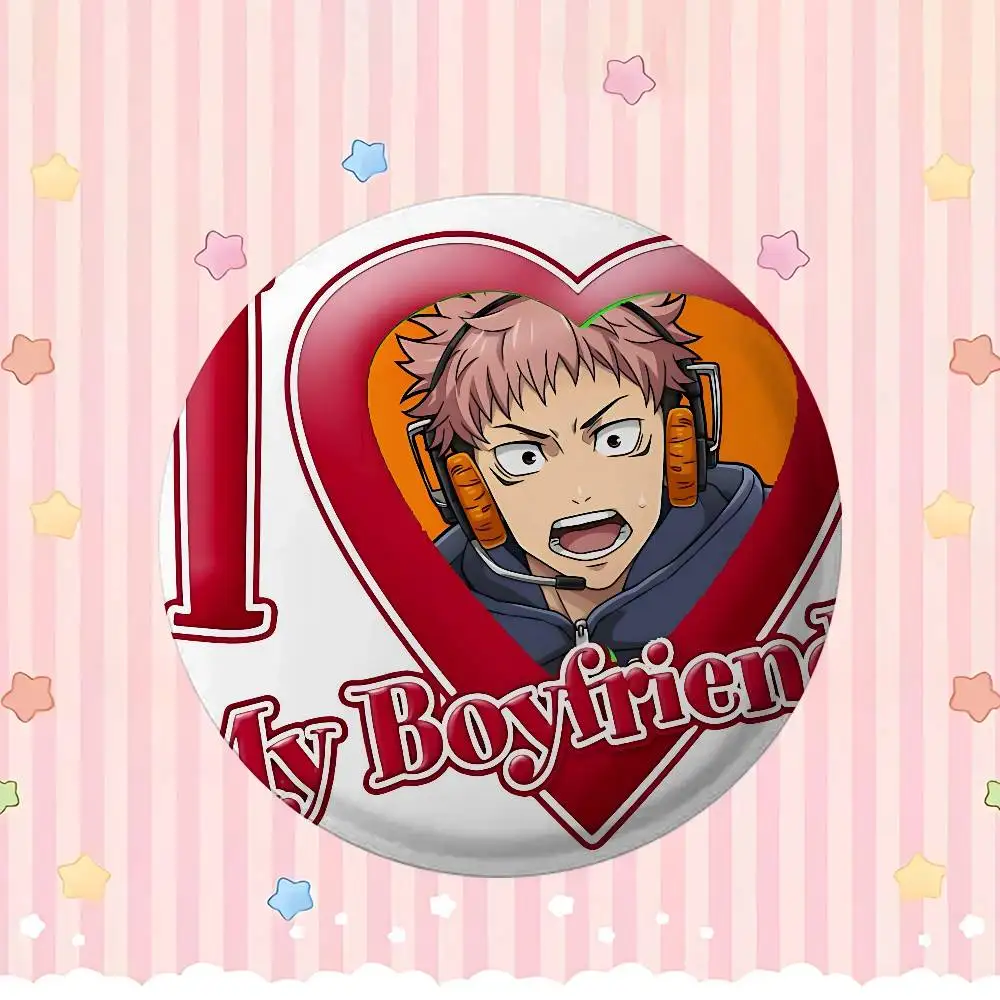 أنا أحب صديقي A-Jujutsu Kaisen شارات صفيح لينة زر دبوس بروش شارة معدنية مخصصة مجوهرات اكسسوارات قبعة حقيبة التلبيب #6