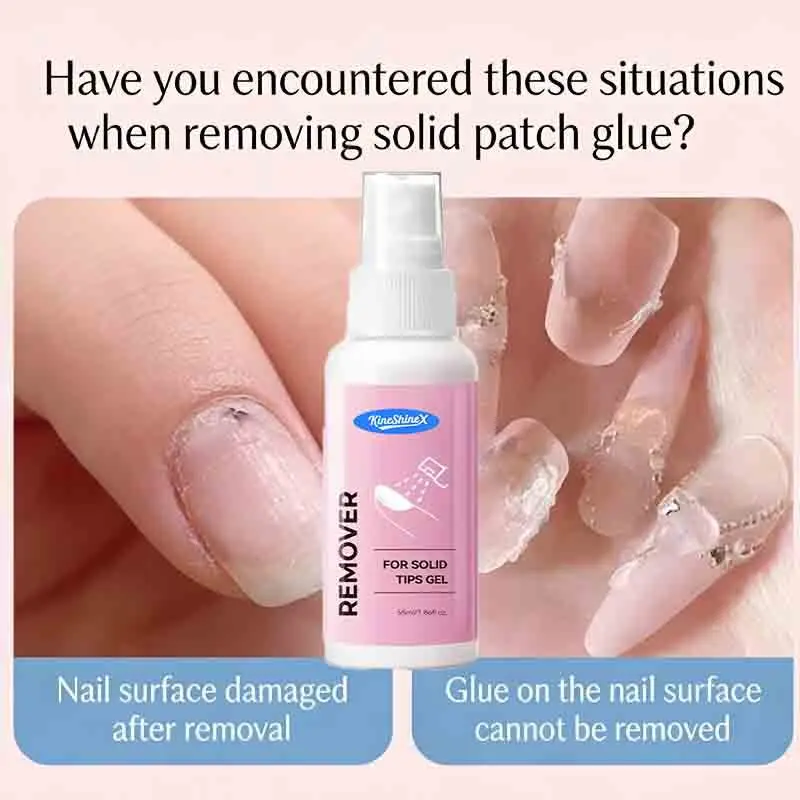 Solid Nail Glue Remover Spray,Press On Nails Remover Glue Off Spray for False Acrylic Tips,Quick Removal for Solid Nail Glue Gel