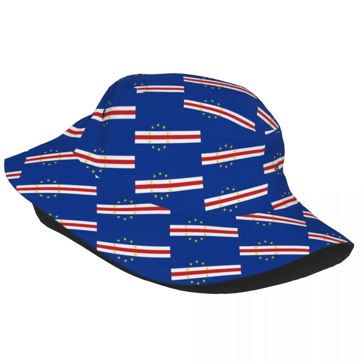 Flag Of Cape Verde Bucket Hats for Women Beach Cabo Verde Field Hat Street Packable for Vacation Fisherman Hat Bob Hat
