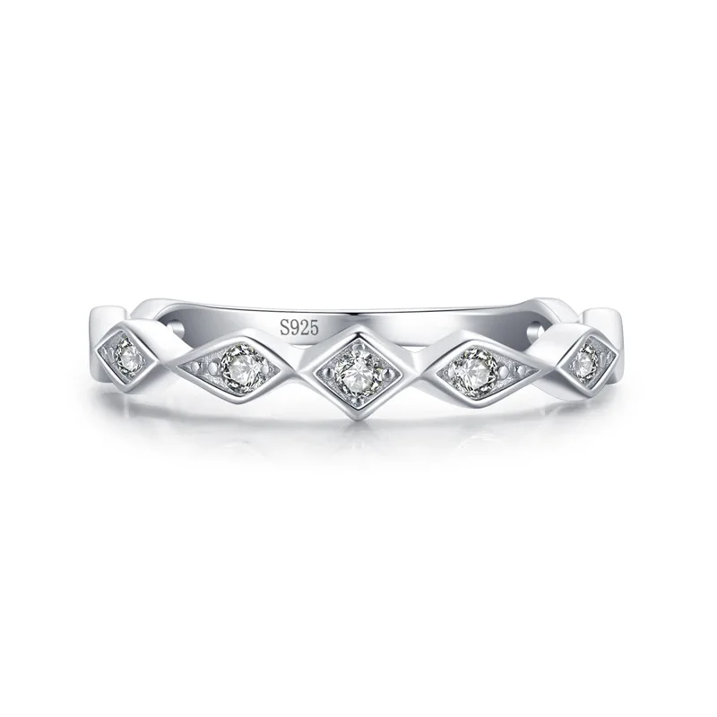 

Wholesale S925 Sterling Silver Geometric Design Ring Women Jewelry Parties