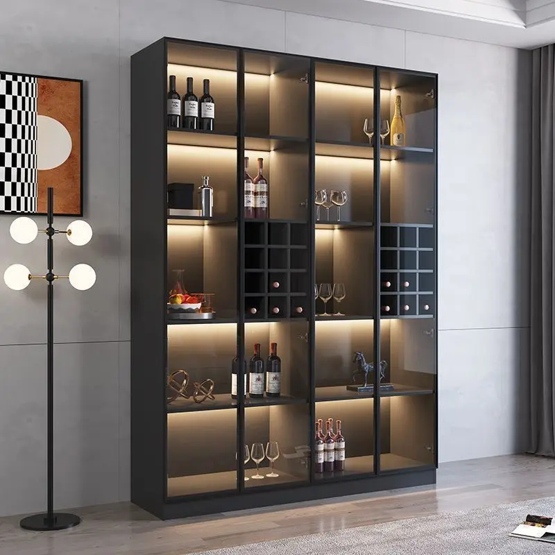Armadietto di fascia alta di lusso con luce da pavimento a parete, semplice e moderno, personalizzabile, per la casa, il soggiorno