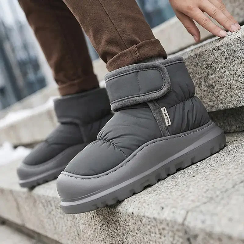 Rutschfeste, dicke Winterstiefel für Damen 2026, Übergrößen, warme Plüsch-Knöchelstiefel, wasserdichte Baumwollschuhe für Paare – Detail 16
