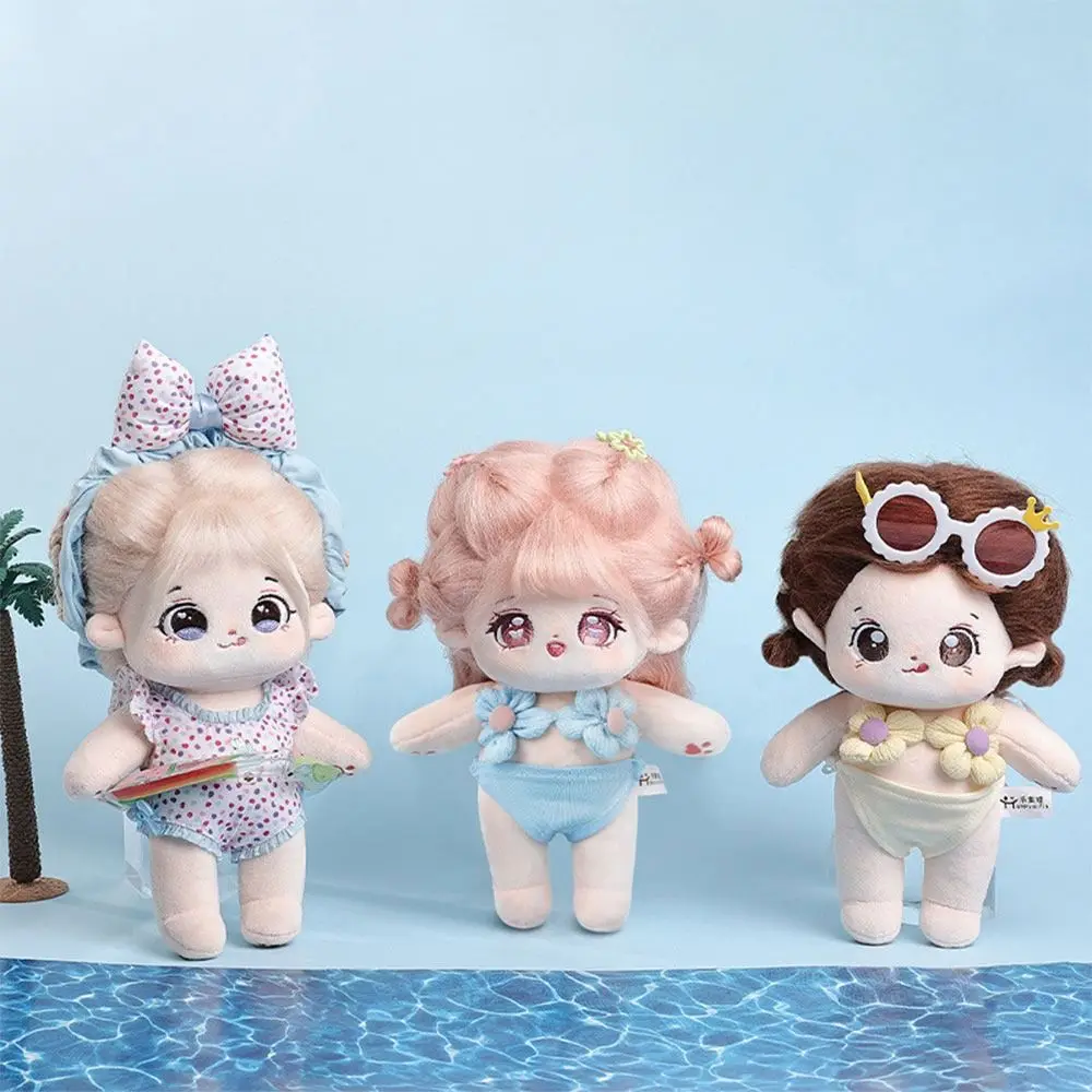 20cm Doll Swimsuit Suit Miniature Bikini Printed Pattern Doll Swimming Outfit Changing Dress Game DIY Dolls Accessories