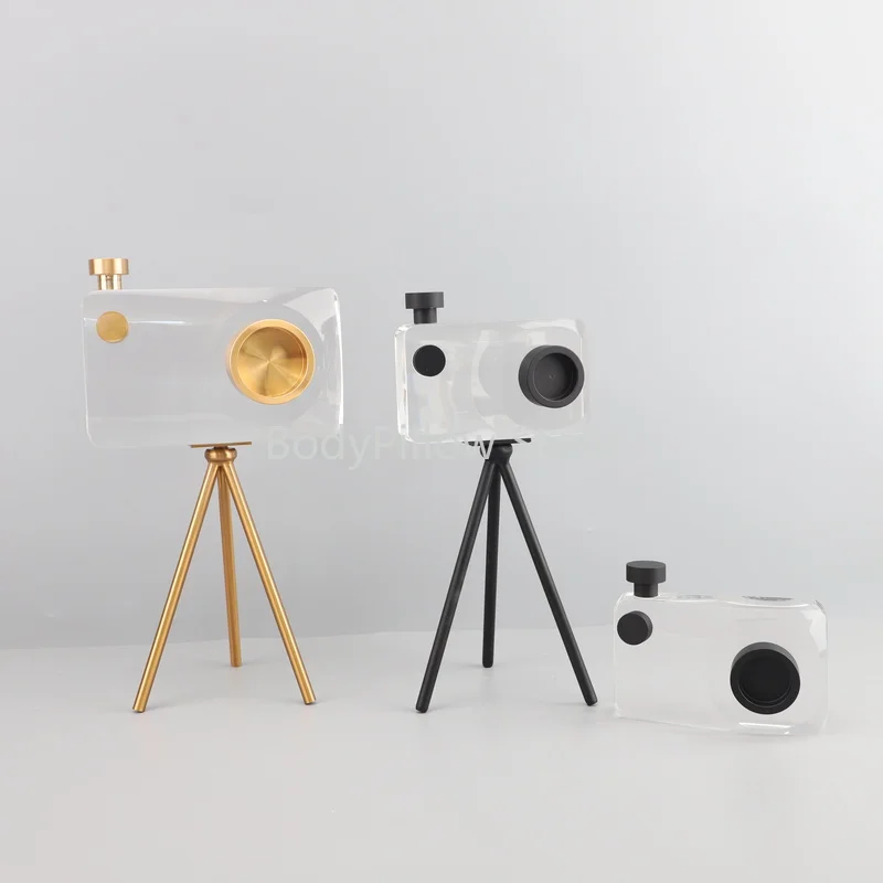 

Simple Nordic Light Luxury K9 Crystal Camera Ornaments Model Room Home Living Room TV Cabinet Creative Desktop Decorations