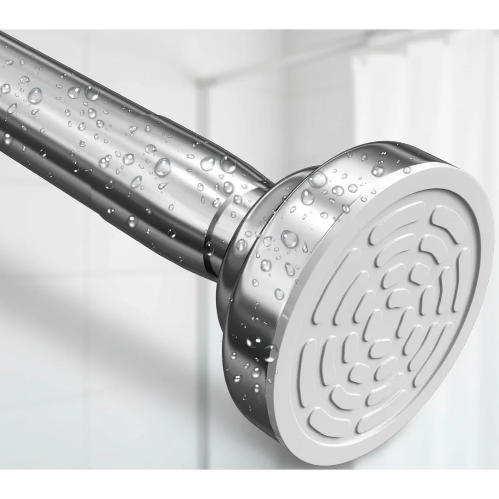 

Adjustable Spring Tension Shower Curtain Rod, 1 Inch Diameter 304 Stainless Steel, Never Rust for Bathroom Windows