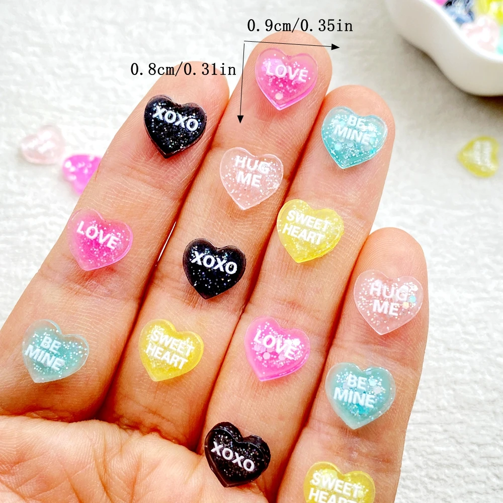 새로운 레진 소재의 미니 만화풍 하트 모양 장식품 50 - Nail Art Love 리뷰 및 가격