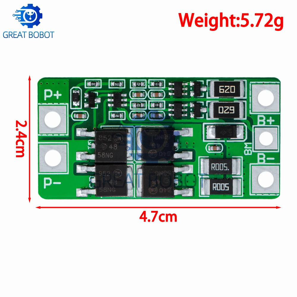 1PC 2S 10A 7.4V/8.4V 18650 Lithium Battery Protection Balance Board Overcharge Over-Discharge Protection