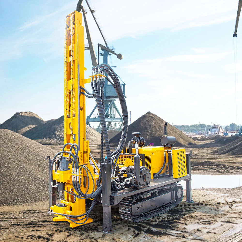 

Heavy Duty Crawler Mounted Borehole Drill Rig 400m 500m 600m with DTH Hammer for Mining and Water