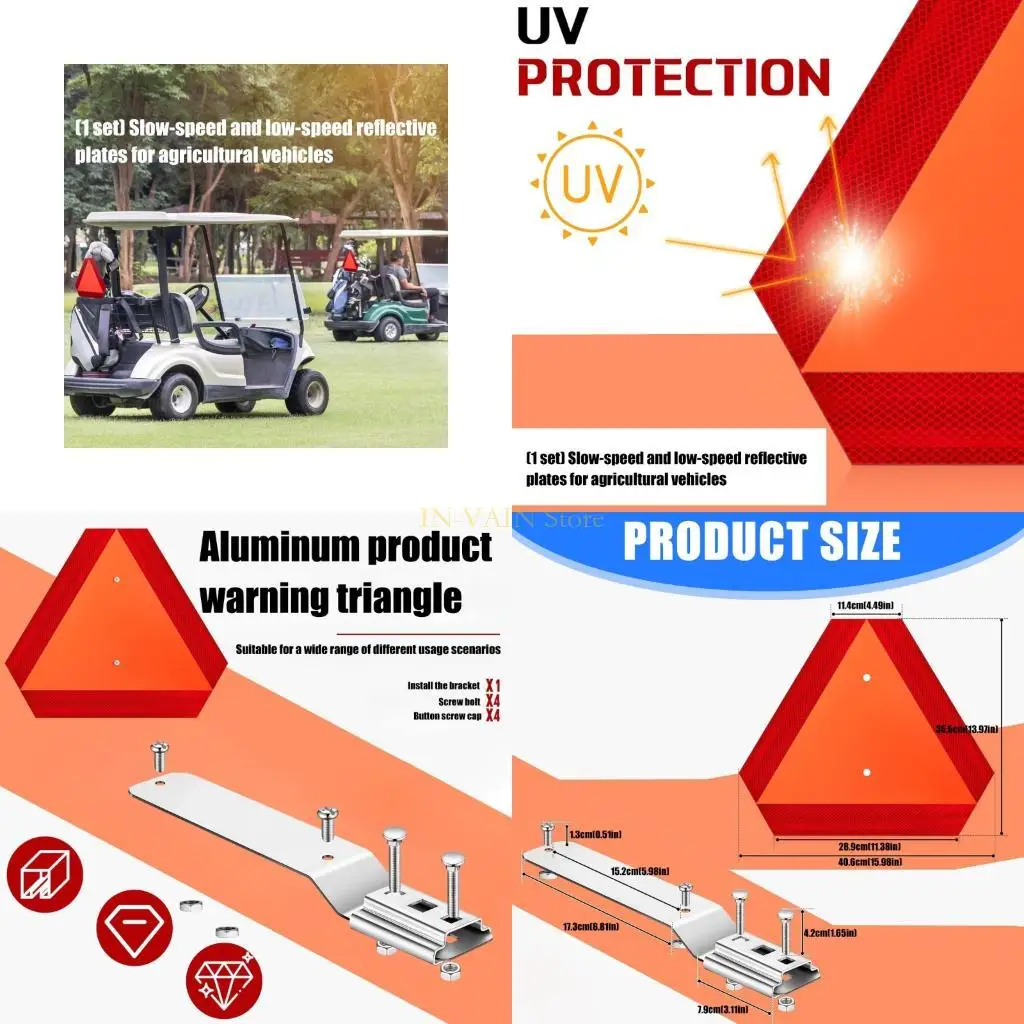 

M5TC Медленно движущийся знак транспортного средства Гольф-кары Предупреждающий знак сельскохозяйственной техники Прочный