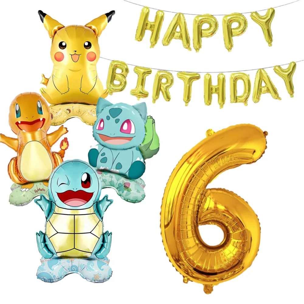 

Воздушные шары для вечеринки с изображением покемонов, Пикачу, 32 дюйма, набор фольгированных шаров с номером, украшения для детского душа, дня рождения, детская классическая игрушка, воздушный подарок