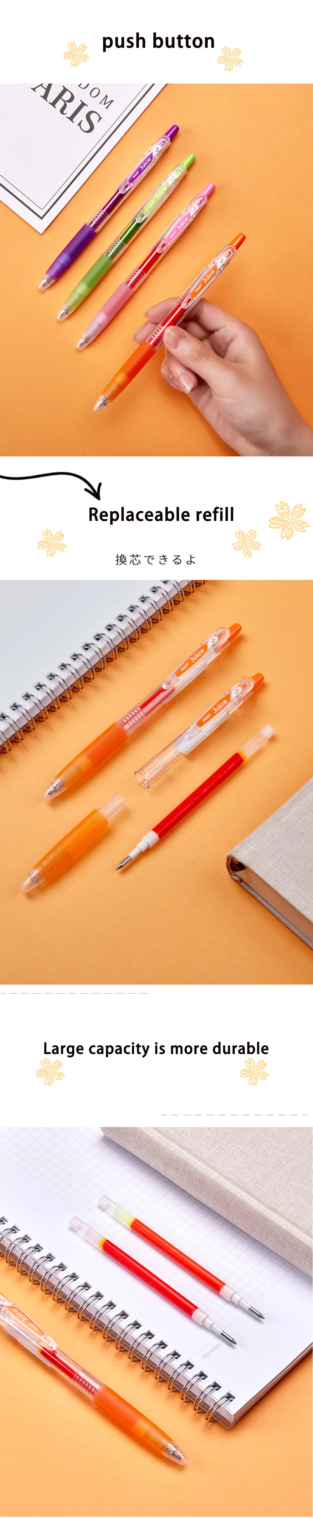 6/12 farbe PILOT Saft Gel Stift Set Drücken Sie Typ Farbe Kugelschreiber 0,5mm Hinweis-nähende Hand Konto Schreibwaren schule Liefert – Detail 2