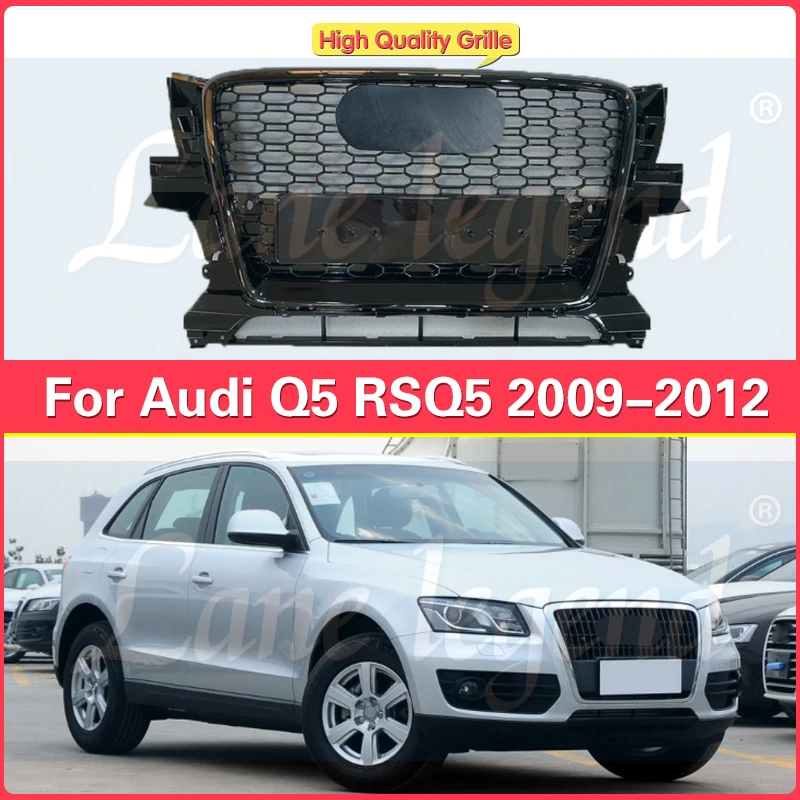 For RSQ5 Style Front Sport Honeycomb Hood Grill Grille for Audi Q5 SQ5 Sline 2009 2010 2011 2012 Car Styling Accessories